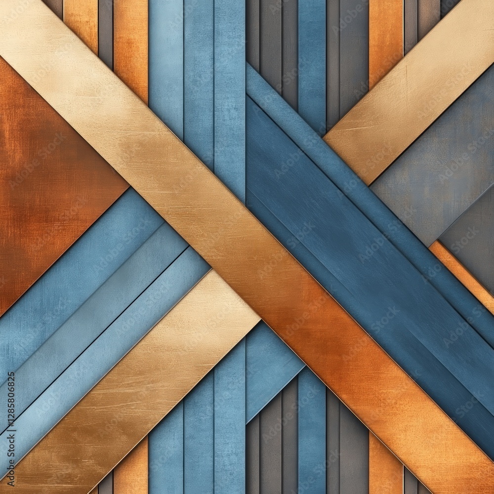 Poster geometric abstract background with diagonal metallic stripes