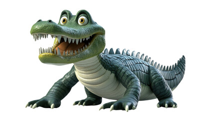 Obraz premium Animated crocodile character with exaggerated features expressing joy and playfulness in a vibrant style