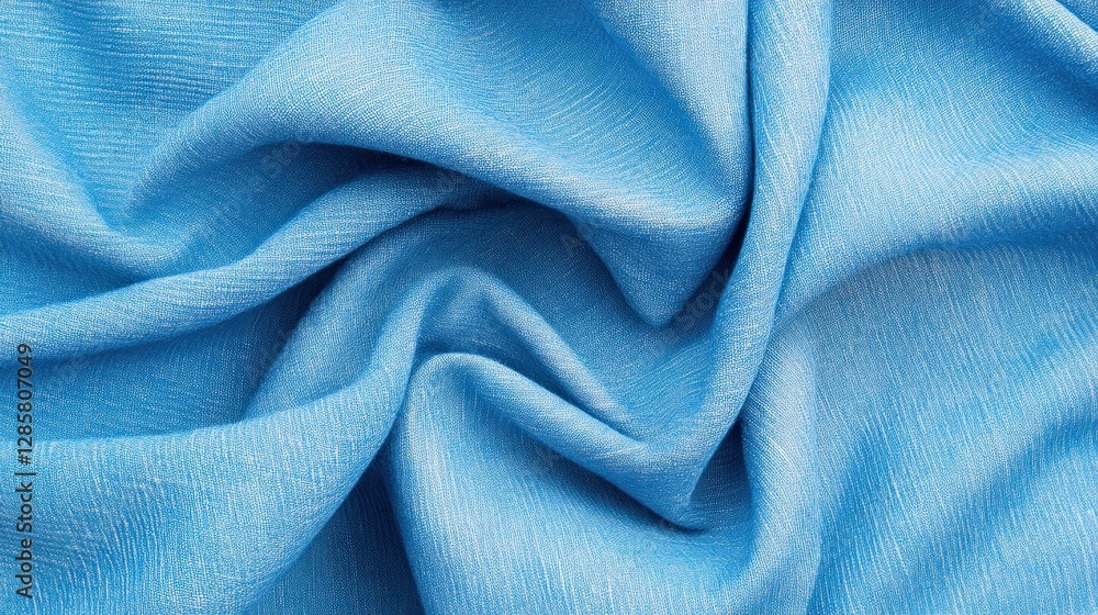 Aufkleber Soft Blue Fabric Texture with Elegant Drapery and Subtle Patterns