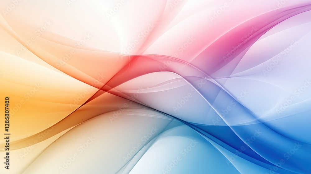Aufkleber abstract colorful waves of light in smooth flowing elegance
