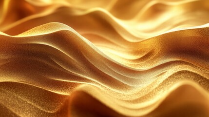A wavy textured golden surface with a subtle glittering effect