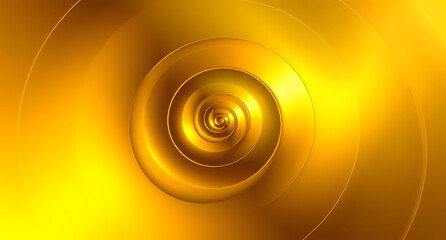 Golden spiral Fibonacci sequence background. Elegant swirling motion in a metallic gradient