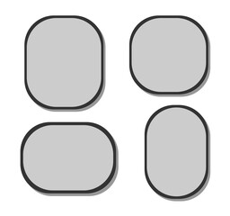 Set of frames mockup. Rounded photo frames set.