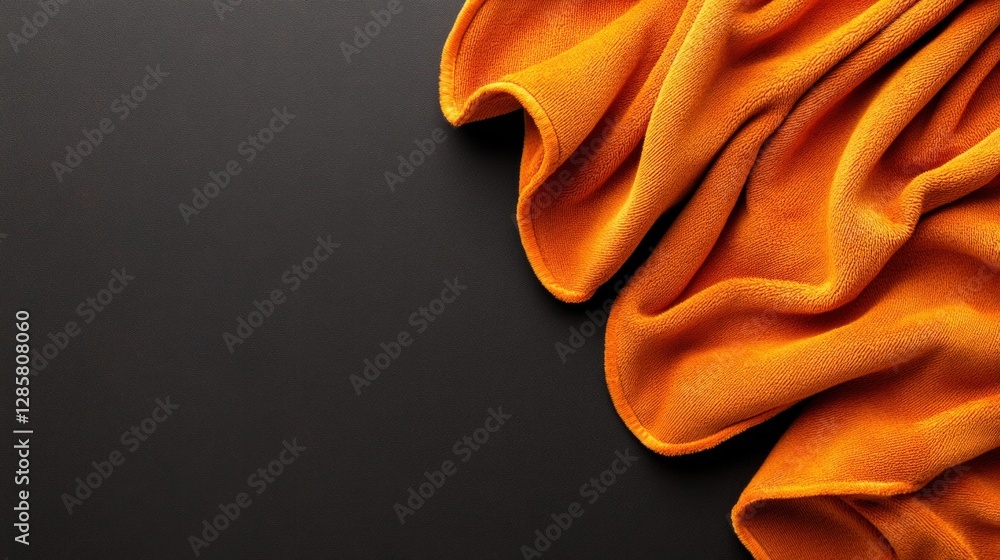 Poster soft orange fabric on dark background for textures and patterns