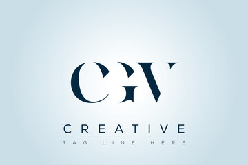 CGV abstract letter logo design. This logo is designed by three abstract letters. 