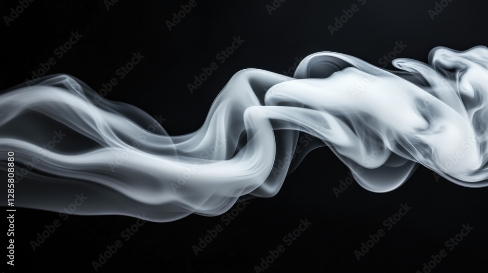 Poster elegant smoke flowing in dark background abstract art minimalist design studio setting close-up view