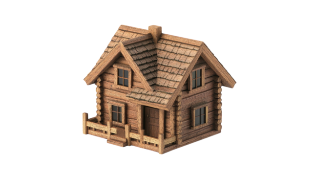 Wooden model house on display highlighting craftsmanship and design