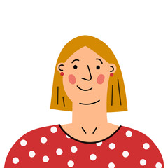 Smiling Woman Vector cute Portrait