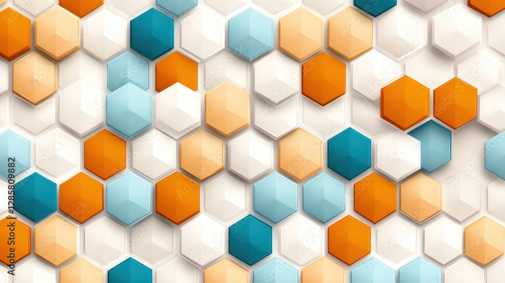 Poster Colorful Abstract Hexagonal Pattern Background Design Art