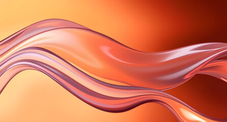 Obraz premium Molten glass swirl background. Glossy transparent layers twisting in smooth motion