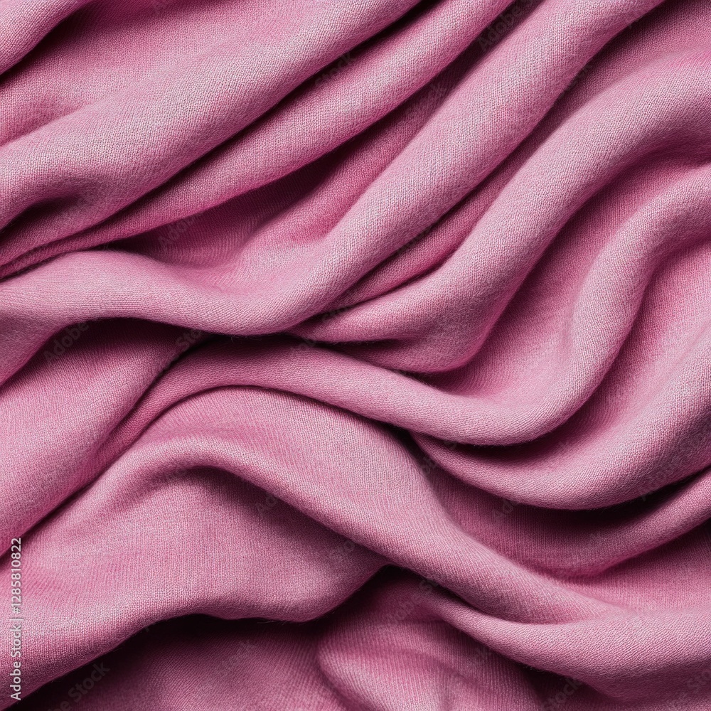 Poster soft pink fabric texture with elegant drapes and flowing lines