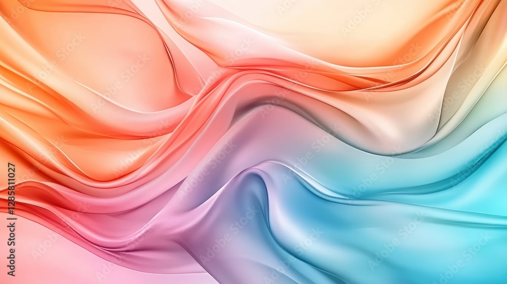 Aufkleber colorful soft abstract background with flowing silk texture