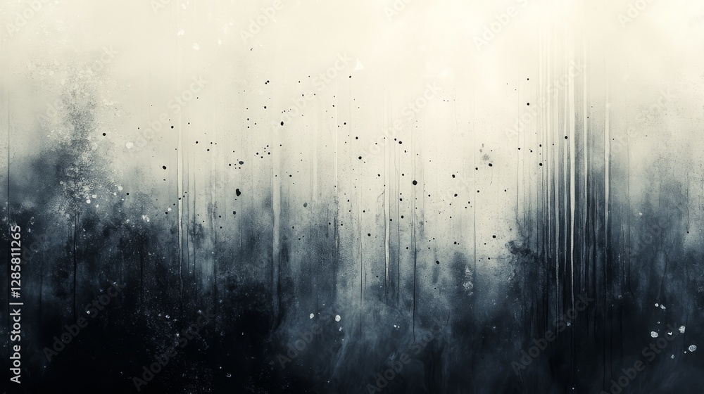 Poster abstract image portraying a dark forest with many effects and streaks