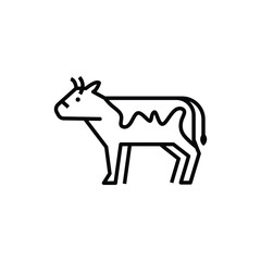 line art cow animal logo design