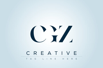 CGZ abstract letter logo design. This logo is designed by three abstract letters. 