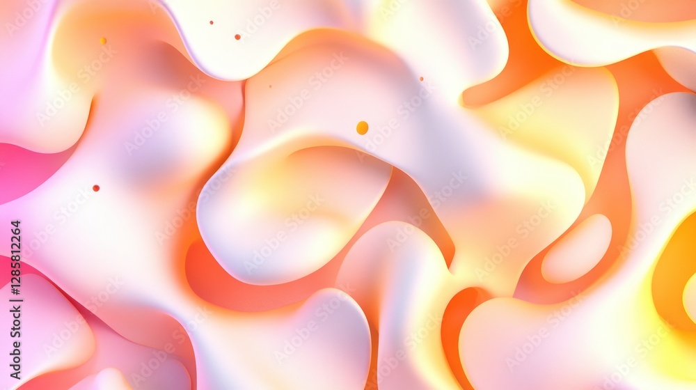 Poster Soft Abstract Waves of Vibrant Colors in Flowing Patterns