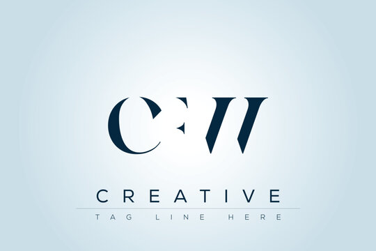 CFW abstract letter logo design. This logo is designed by three abstract letters. 