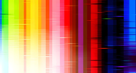 Glitch pixelated distortion background. Digital error effect with fragmented RGB colors