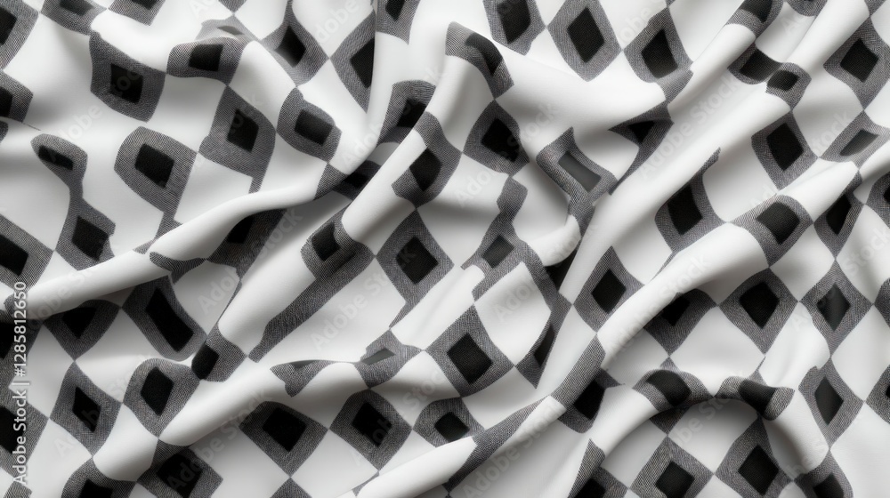 Poster elegant black and white fabric with geometric pattern design