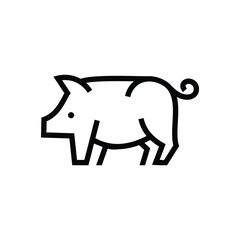 line art pig animal logo