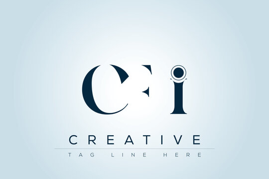 CFI abstract letter logo design. This logo is designed by three abstract letters. 