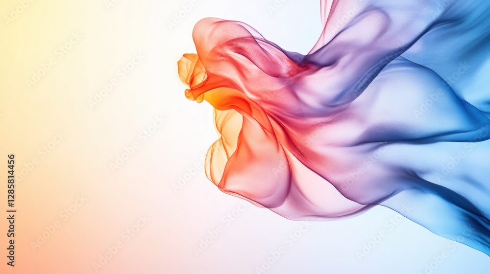 Aufkleber colorful soft smoke flowing in air creating artistic background effect