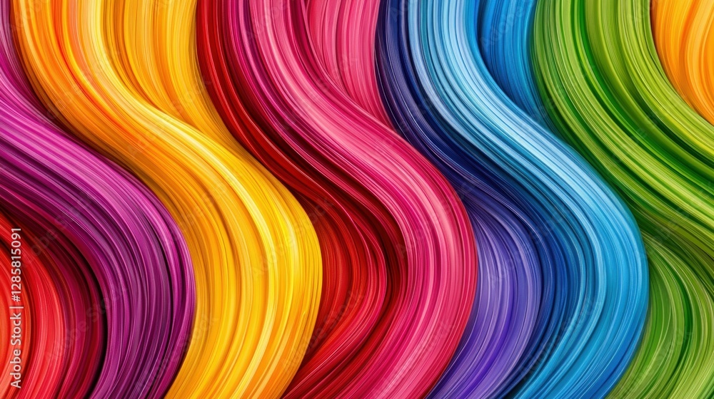 Poster Vibrant Swirls of Colorful Waves Creating a Stunning Abstract Pattern