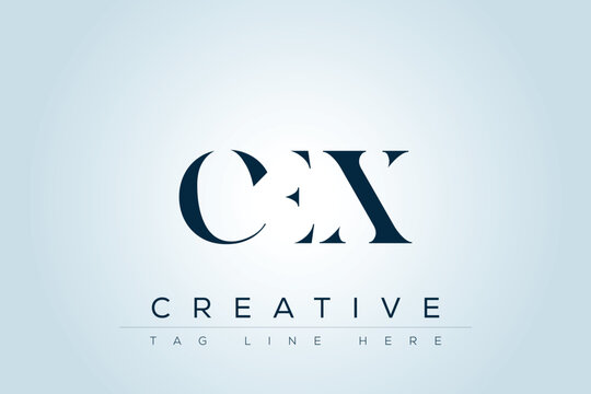 CEX abstract letter logo design. This logo is designed by three abstract letters. 