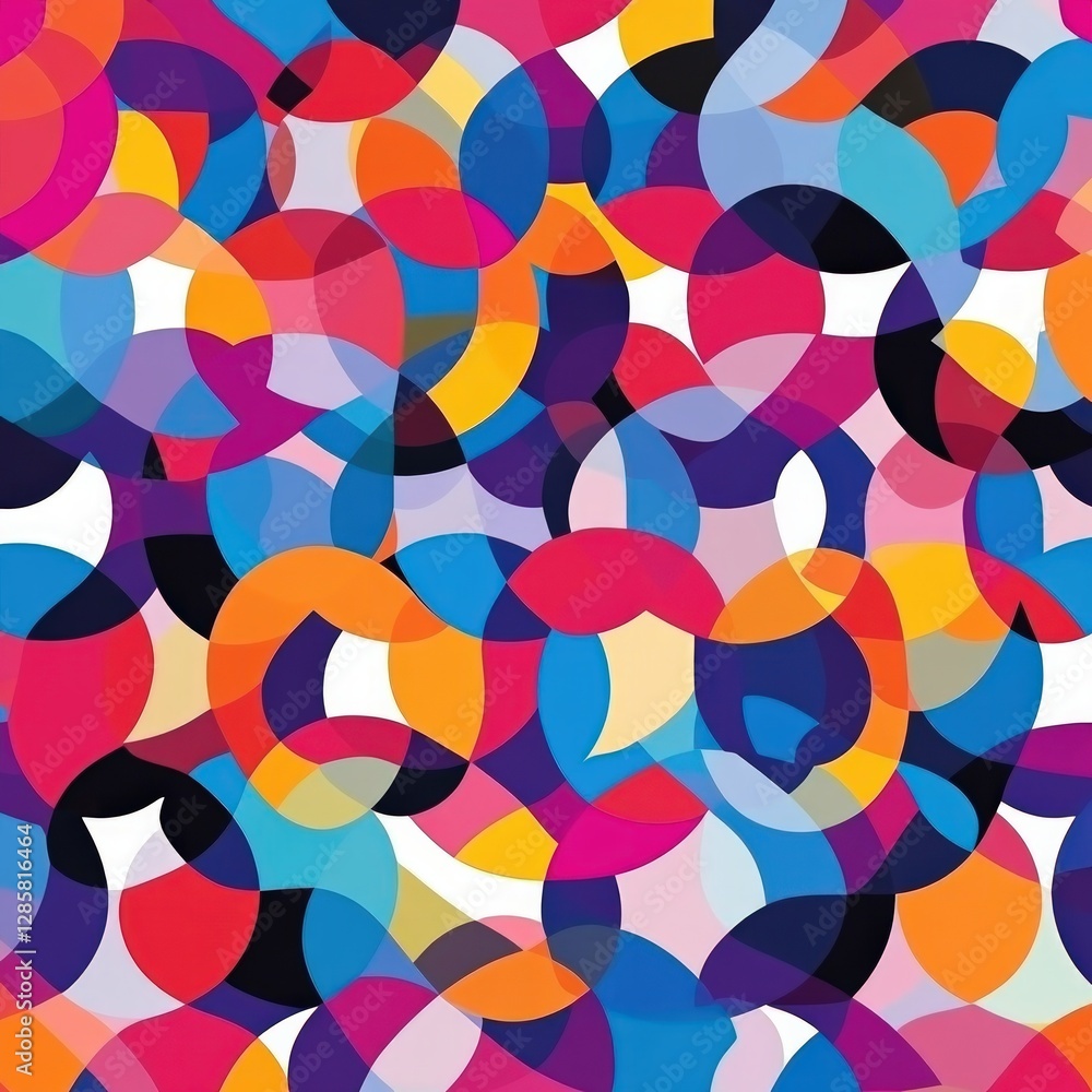 Aufkleber colorful abstract circles pattern with vibrant modern artwork design