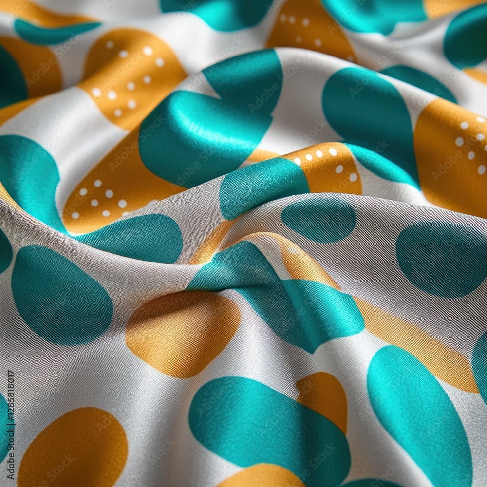 Aufkleber colorful abstract wave pattern on smooth fabric surface