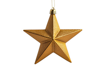 Fototapeta premium Golden Glitter Star Ornament on Transparent Background