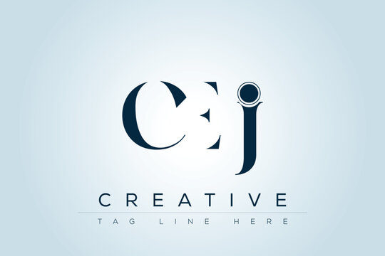 CEJ abstract letter logo design. This logo is designed by three abstract letters. 