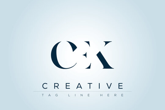 CEK abstract letter logo design. This logo is designed by three abstract letters. 