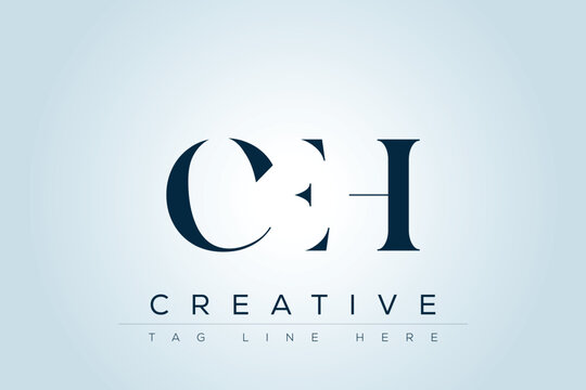 CEH abstract letter logo design. This logo is designed by three abstract letters. 