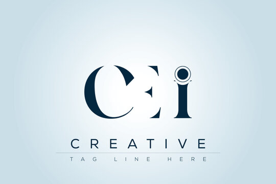 CEI abstract letter logo design. This logo is designed by three abstract letters. 