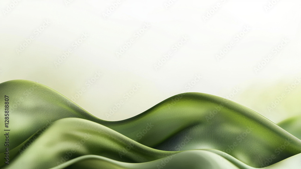 Poster soft and hazy green waves create serene and calming atmosphere