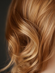 Fototapeta premium Golden Blonde Hair With Luxurious Waves and Luminous Texture : Generative AI