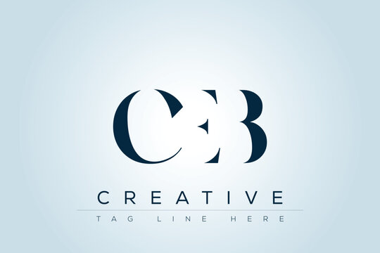 CEB abstract letter logo design. This logo is designed by three abstract letters. 