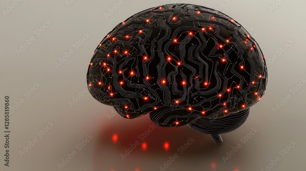 Aufkleber futuristic concept of artificial intelligence brain with circuit design