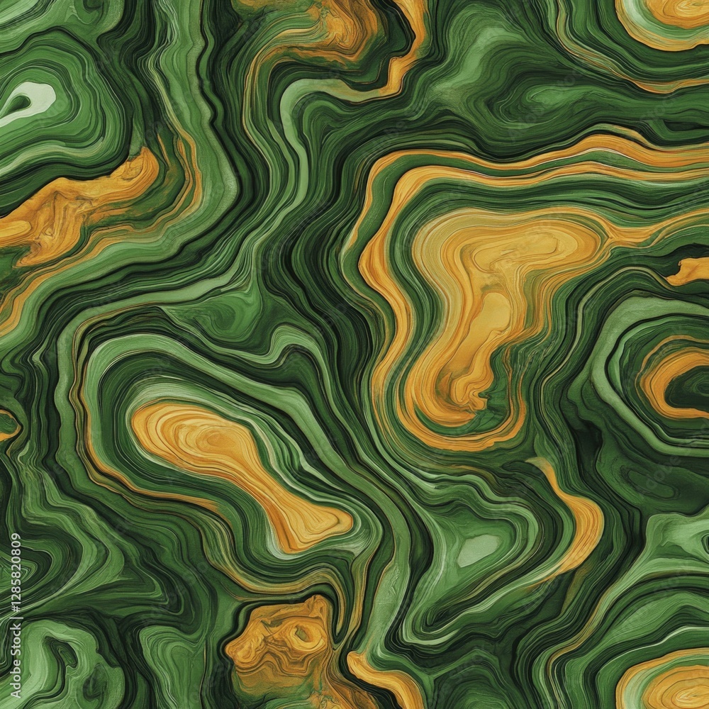 Poster abstract green marble texture with swirls and organic patterns