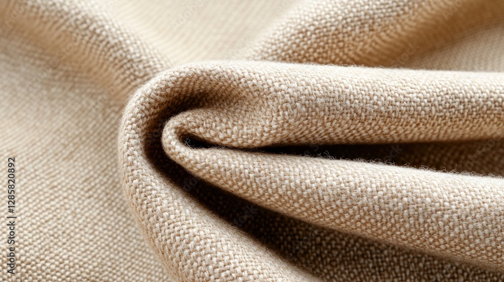 Fototapete close-up of soft beige fabric with intricate texture and patterns