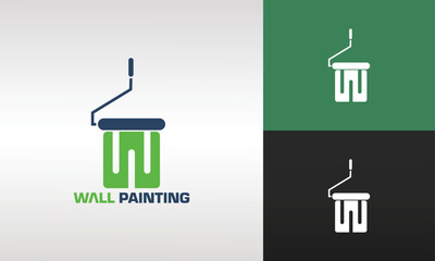 letter w wall and roller painting logo