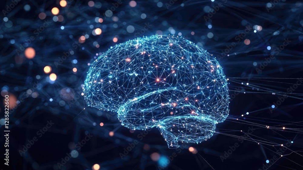 Aufkleber abstract digital representation of a neural network brain