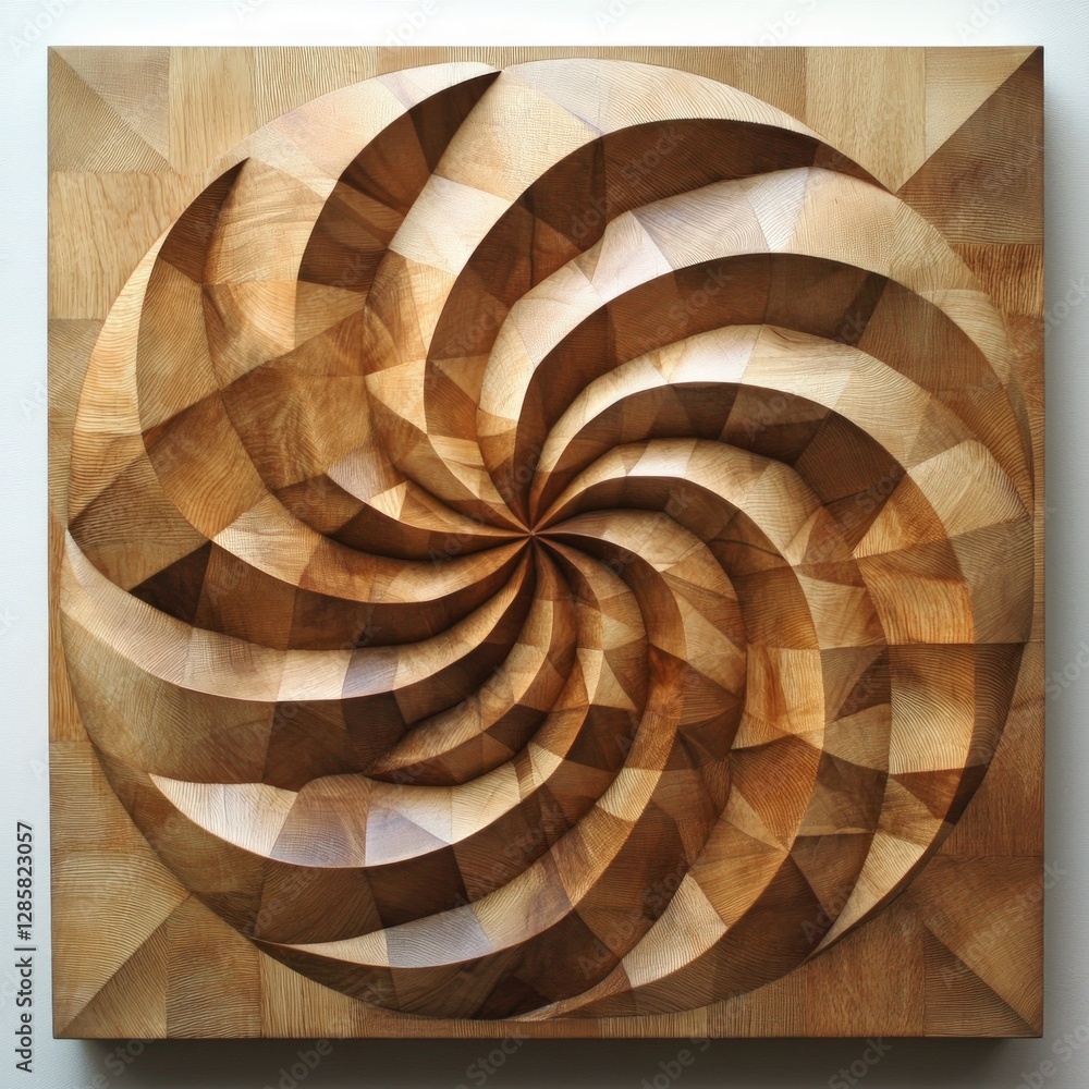 Aufkleber intricate wood pattern with spiral design and geometric shapes