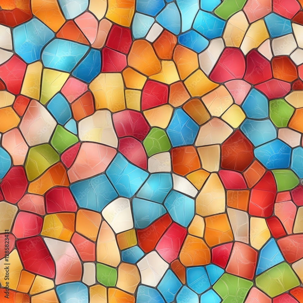 Poster colorful mosaic pattern with vibrant shades and textures