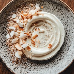 Delicious Coconut Tiramisu with Toasted Coconut Flakes