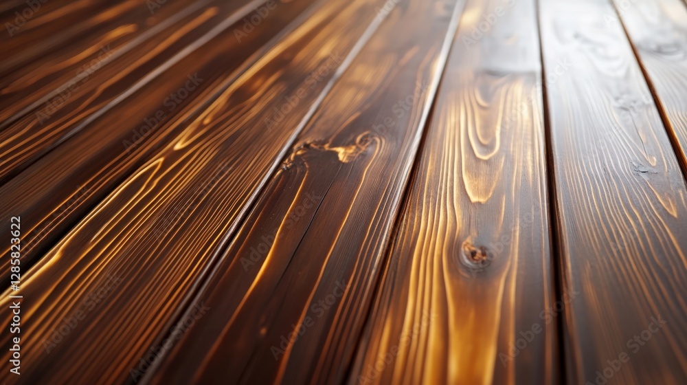 Poster smooth brown wooden planks with natural grain patterns and texture