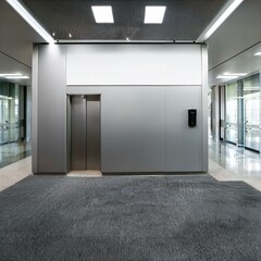 Mock up wall in office elevator hall