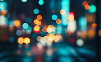 Blurred Blue and Teal Bokeh Lights Background for Digital Design