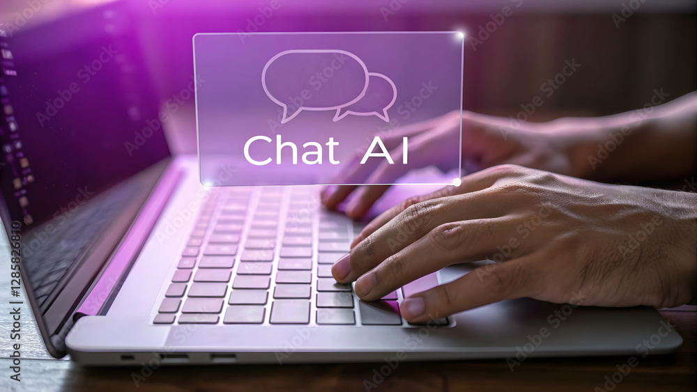 Leinwandbilder Explore the capabilities of a Chat Bot powered by Artificial Intelligence technology for seamless human interaction and efficient problem-solving in various applications.